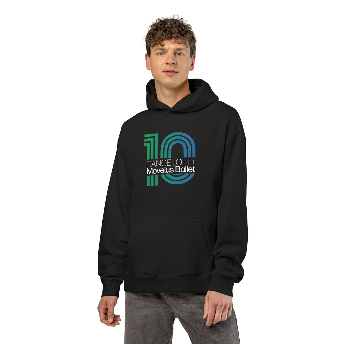 10th Anniversary Relaxed Hoodie, black